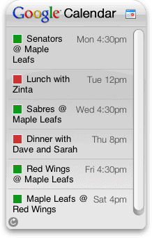 Google Calendar Desktop Widget