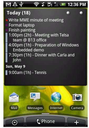 Google Calendar Widget Android