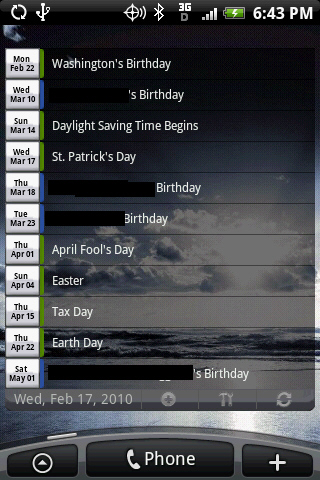 Google Calendar Widget Android