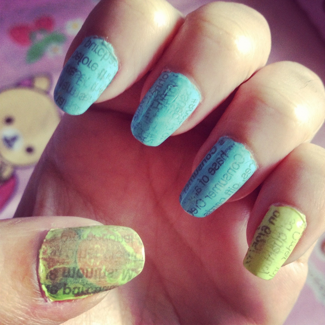 How To Do Newspaper Nails With Almond Extract