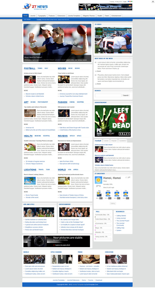 Joomla 2.5 Newspaper Templates Free