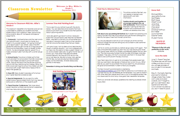 Newsletter Examples For Schools