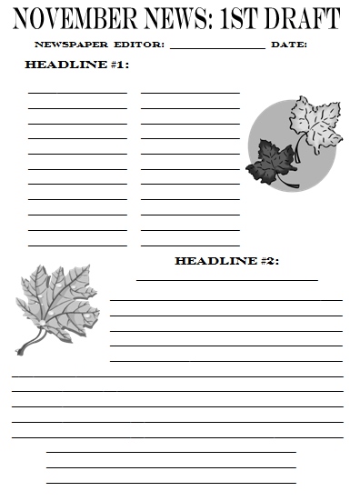 Newspaper Article Template For Kids Printable