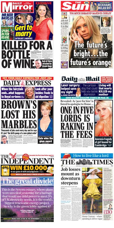 Newspaper Front Page Examples