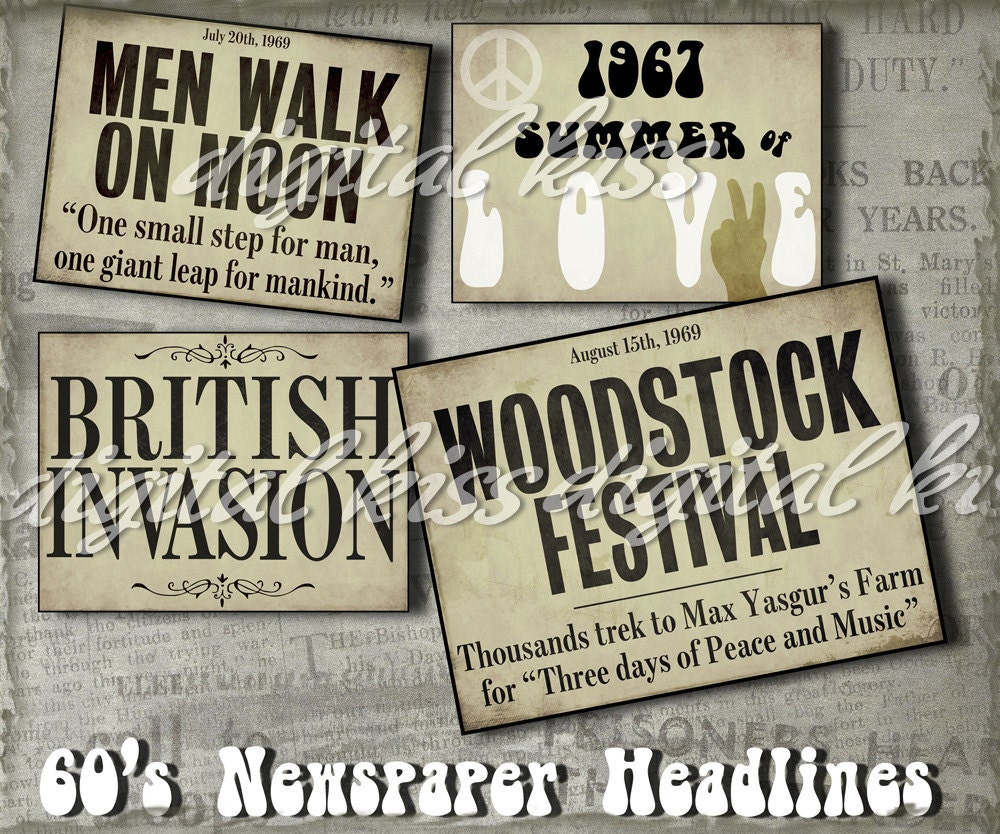 Newspaper Headlines Collage