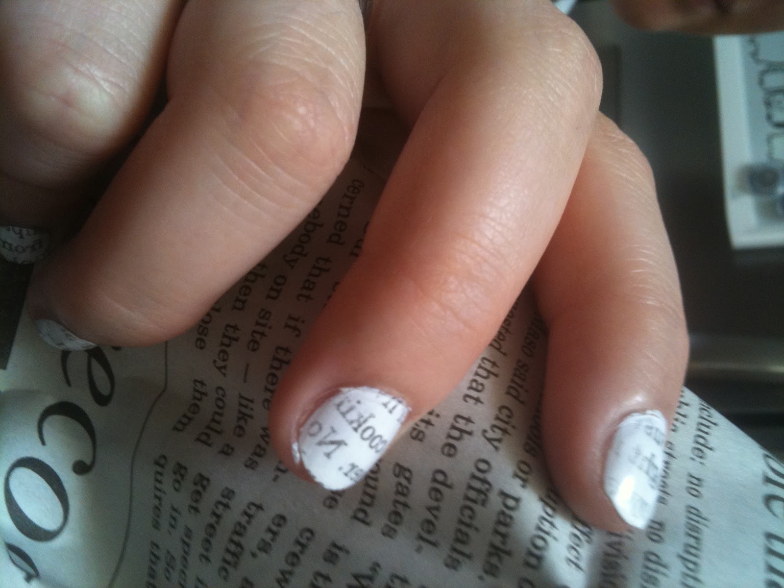 Newspaper Nails With Nail Polish Remover