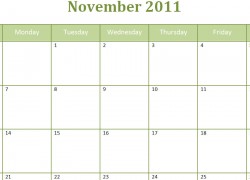 November 2011 Calendar Printable