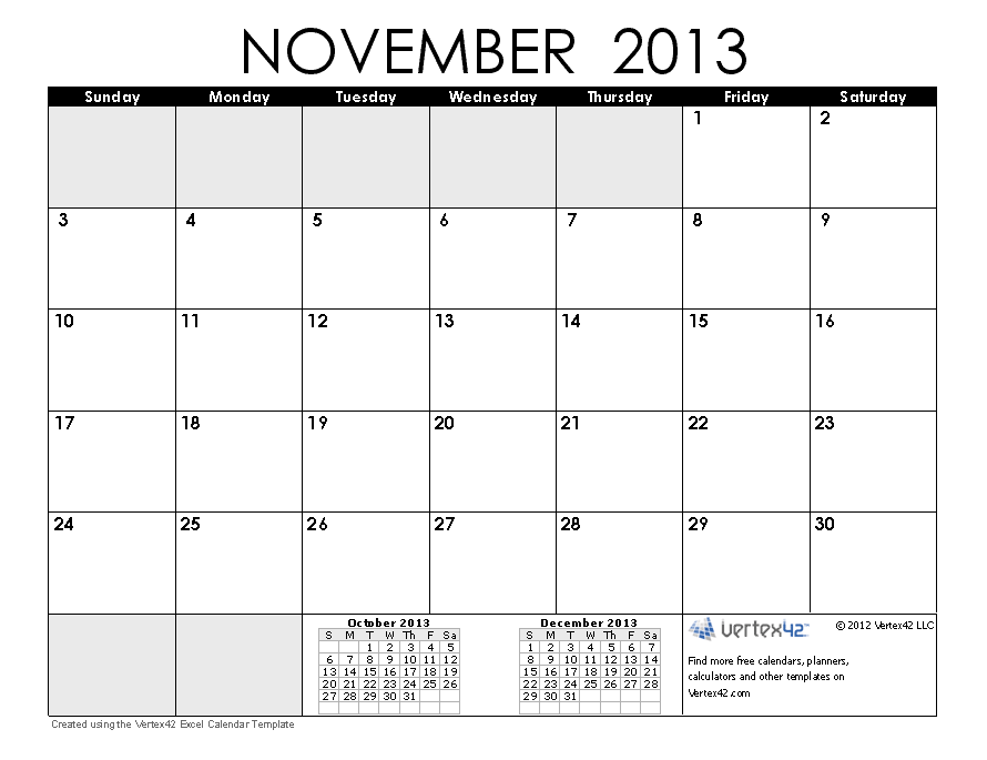 Pocket Calendar 2013 Printable