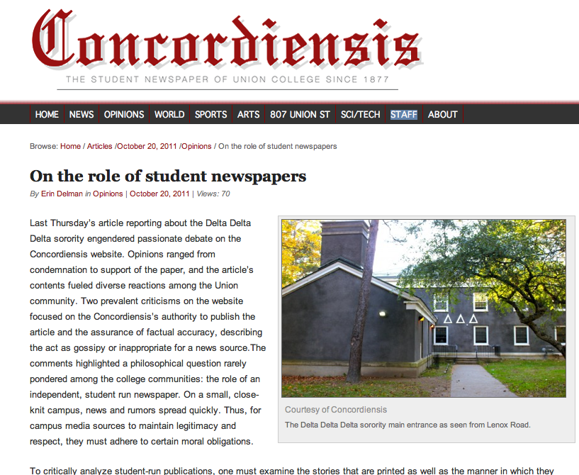 School Newspaper Article Examples