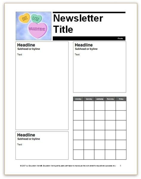 School Newspaper Template Free