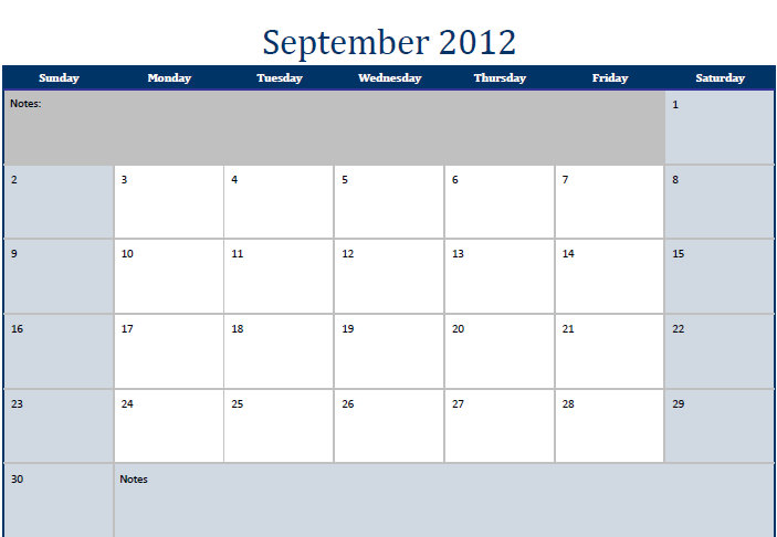 September 2011 Calendar Printable Pdf