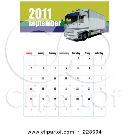 September Calendar Clipart