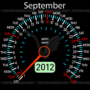 September Calendar Clipart