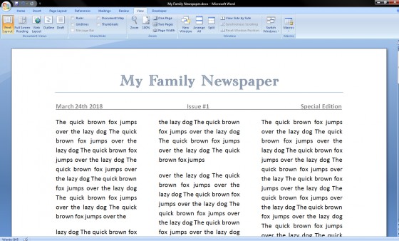 Simple Newspaper Template Microsoft Word