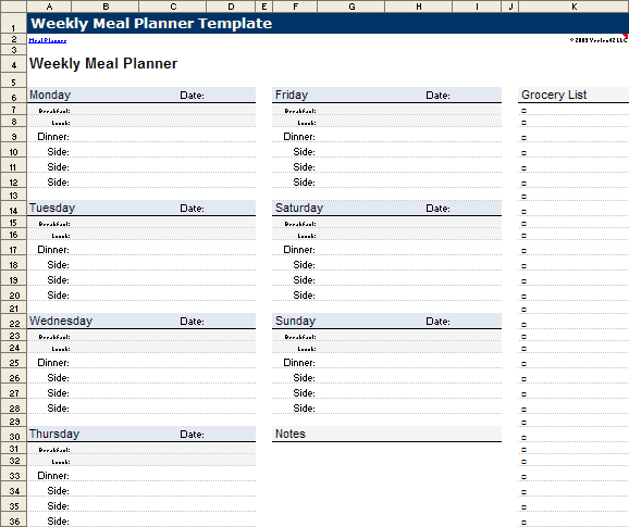 Vertex Calendar 2013 Excel