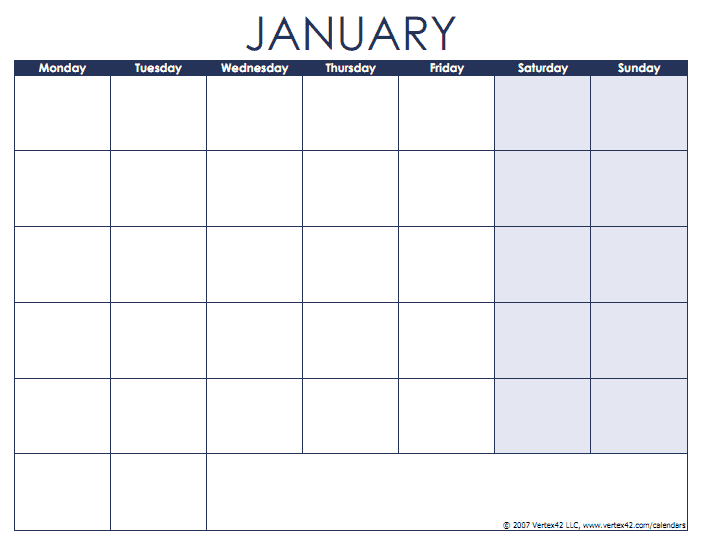 Vertex Calendar 2013 Excel