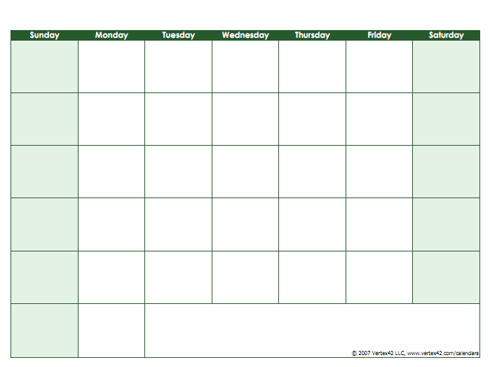 Vertex Calendar 2013 Excel