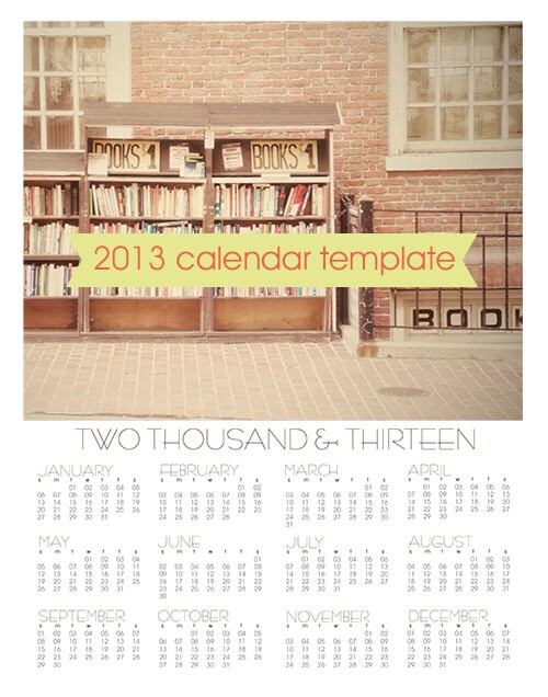 Wall Calendar 2013 Template