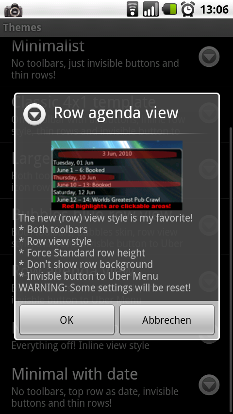 Android Agenda Widget