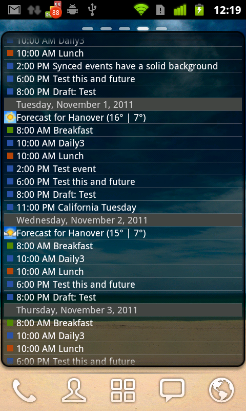 Android Agenda Widget Change Calendar Color