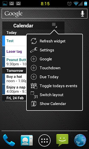 Android Agenda Widget Ics