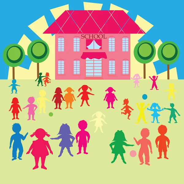 Children Playing At School Clip Art