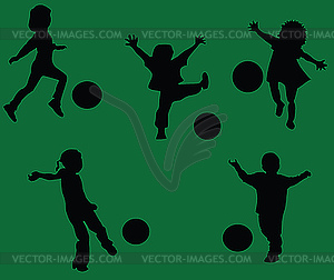 Children Playing Football Clipart