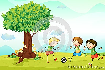 Children Playing Football Clipart