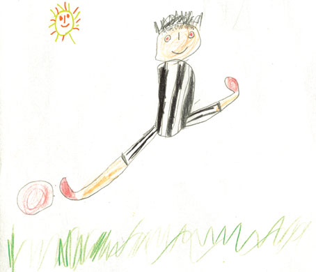 Children Playing Football Drawing