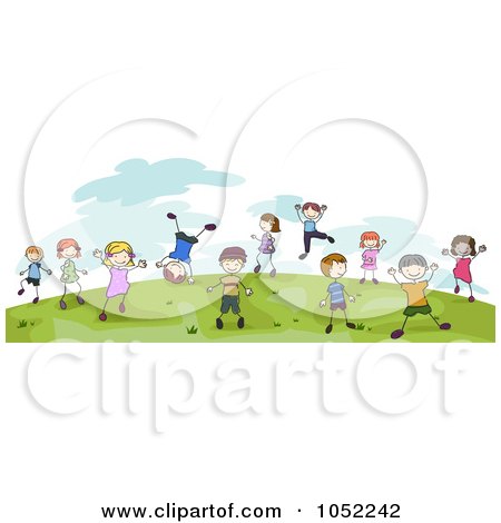 Children Playing Outside Clipart