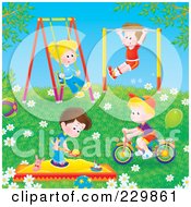 Children Playing Outside Clipart