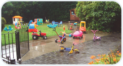 Children Playing Outside In A Nursery