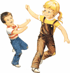 Children Playing Together Clipart