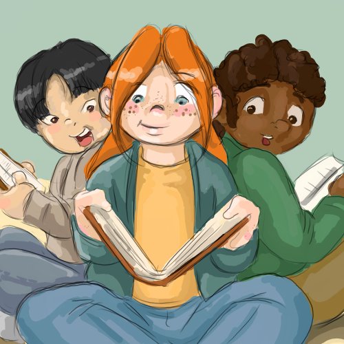 Children Reading Cartoons