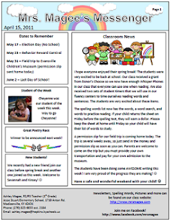 Class Newsletter Examples