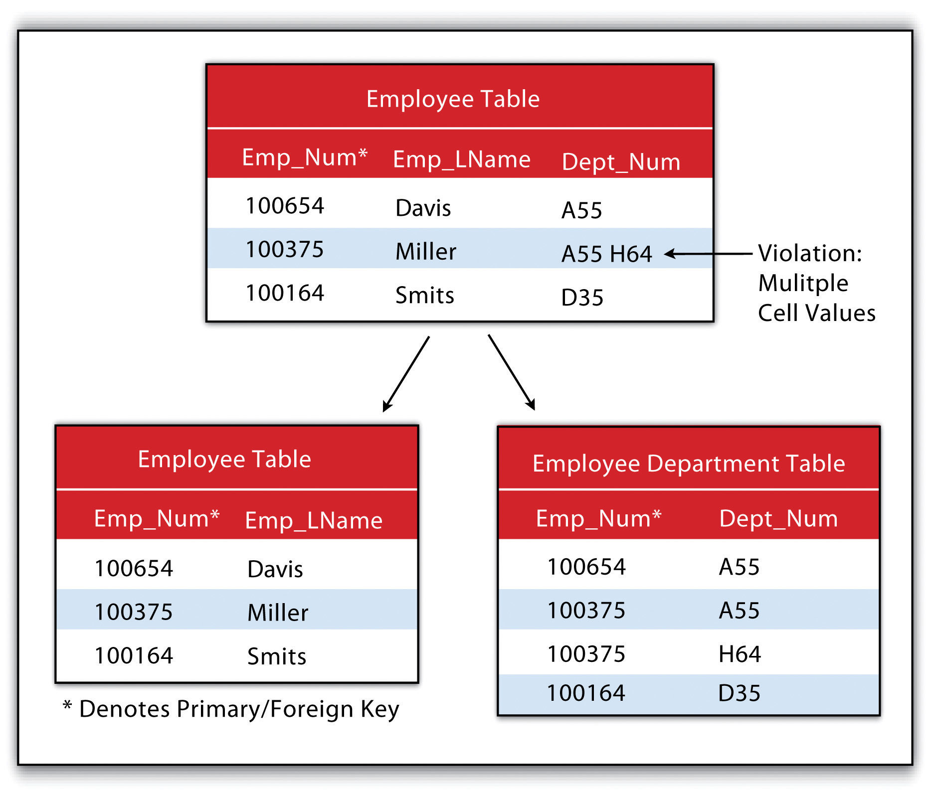 First Normal Form Database