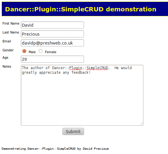 Form Database Definition