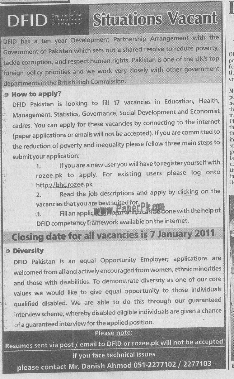 Newspaper Ads For Jobs Pakistan