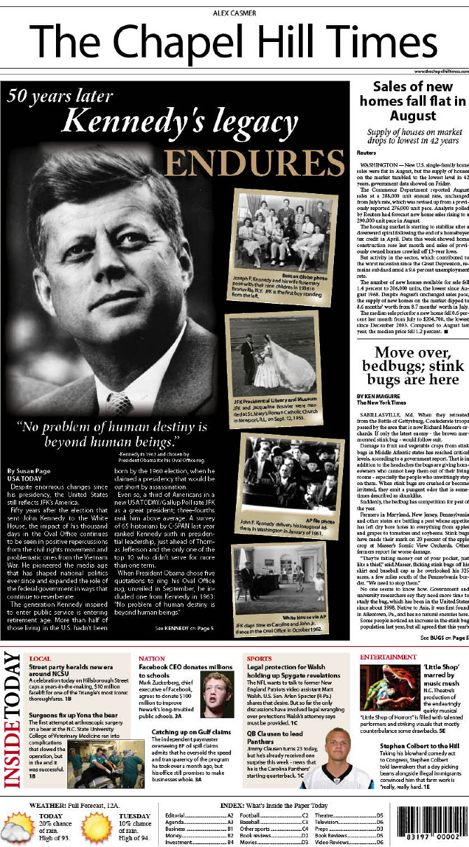 Newspaper Front Page Examples