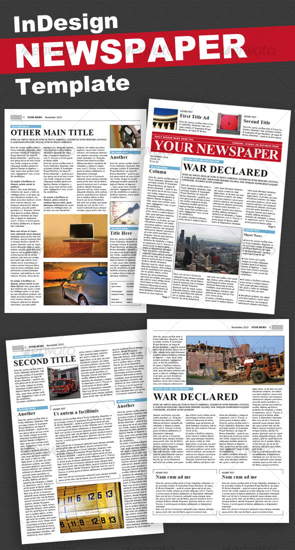 Newspaper Front Page Template Indesign