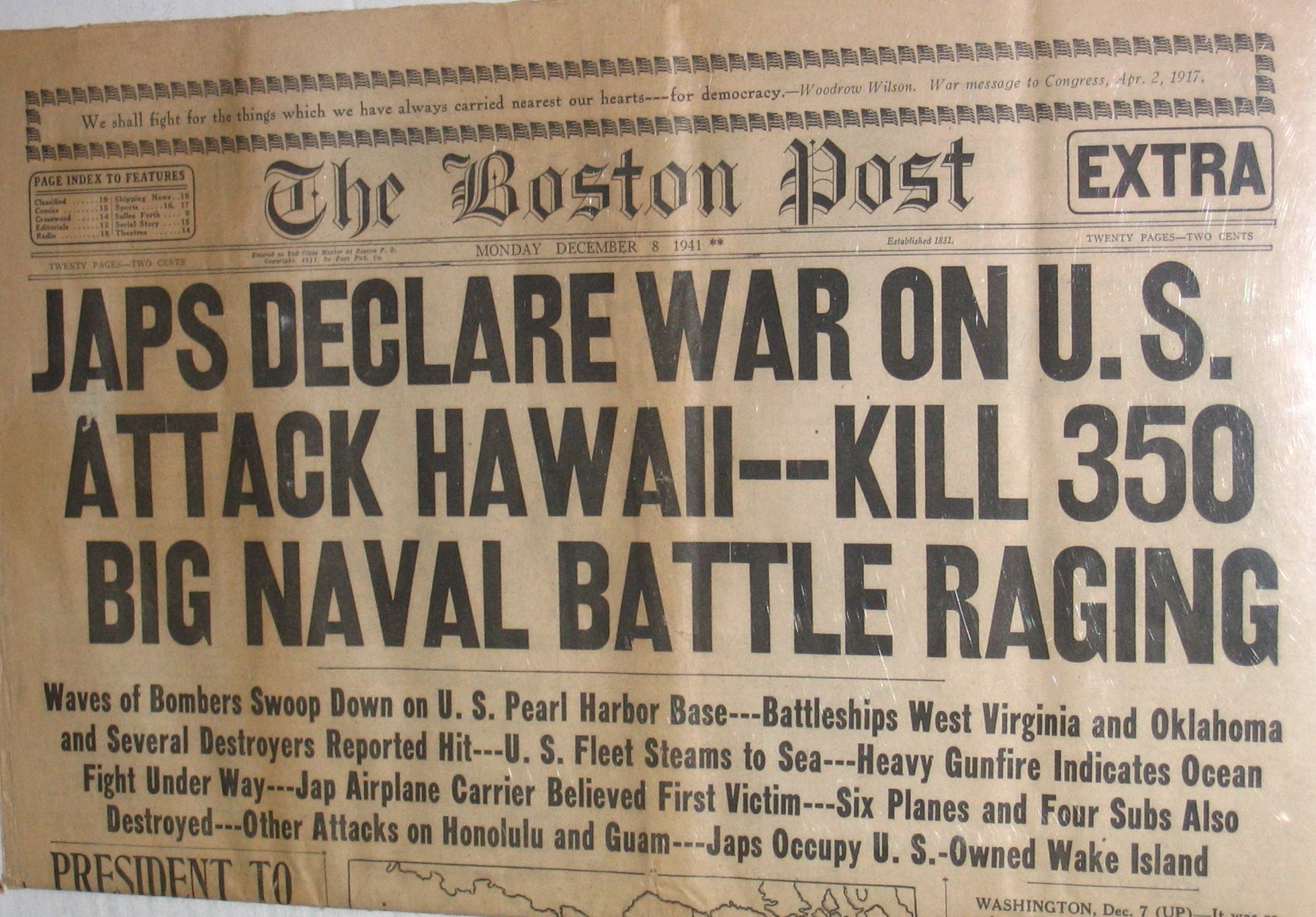 Newspaper Headlines War