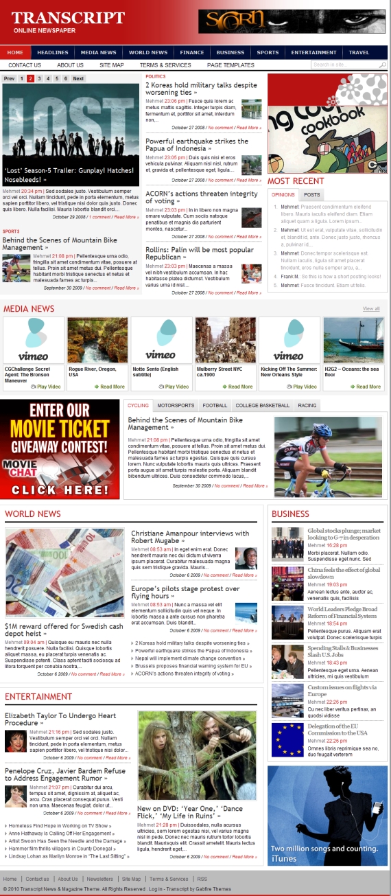 Newspaper Template For Wordpress