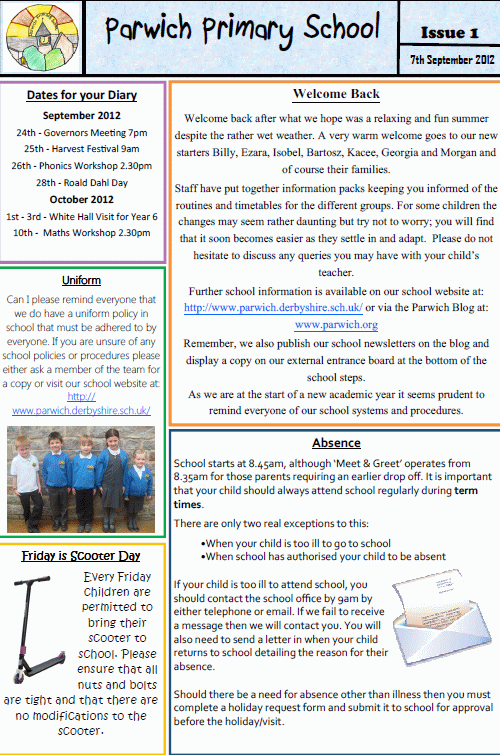 School Newsletter Format